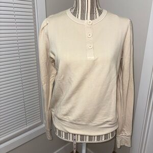 Monrow henlwy Cream Button-Up Women's Shirt long sleeve sz M